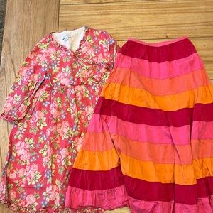 Garnet Hill Cross-Front Dress, 8 and Calypso Sill Skirt, 6